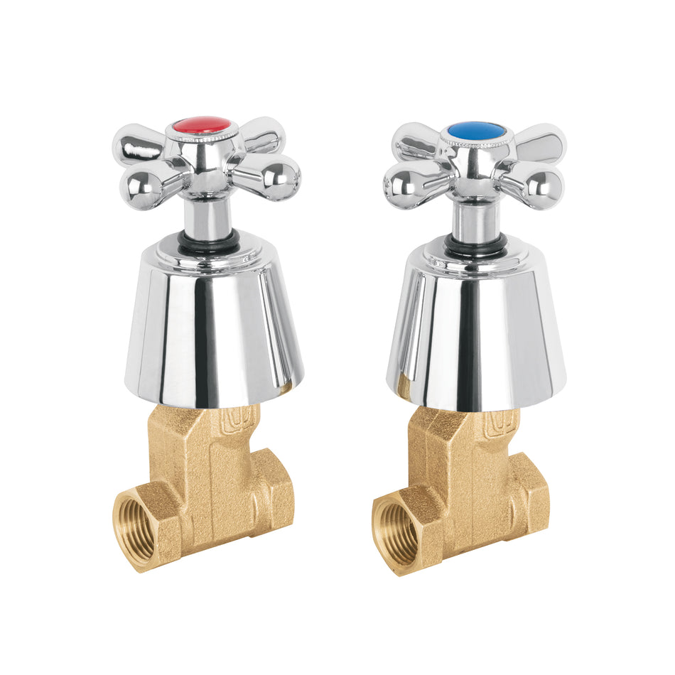 Juego llaves empotrar roscables, cruceta, Aqua, 49796
