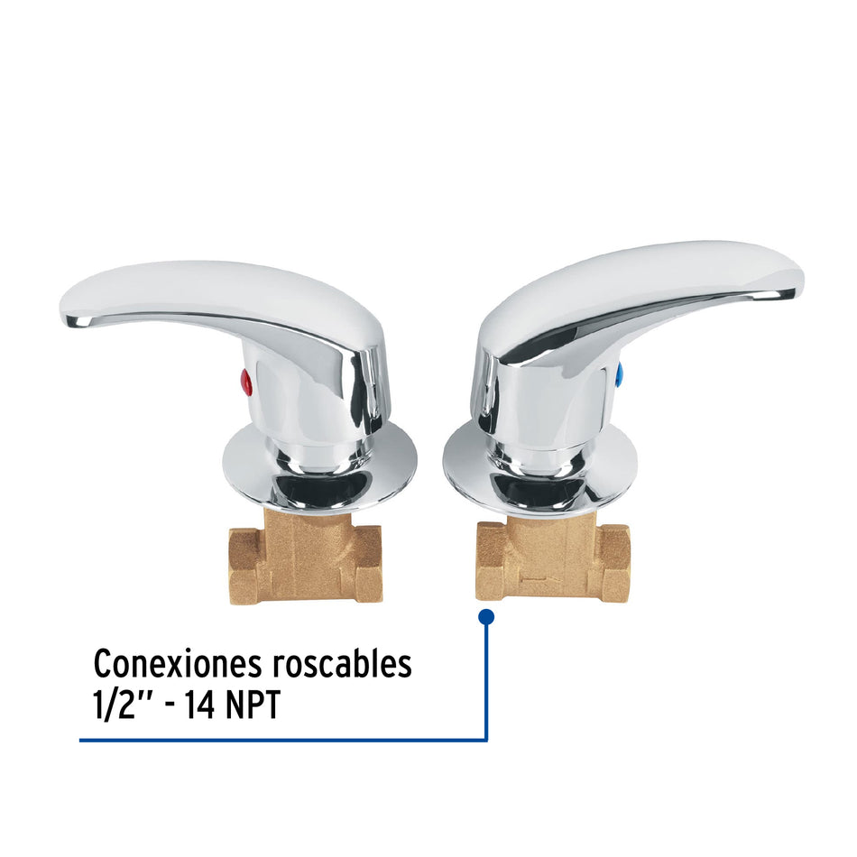 Juego llaves empotrar roscables, palanca, Aqua, 49797