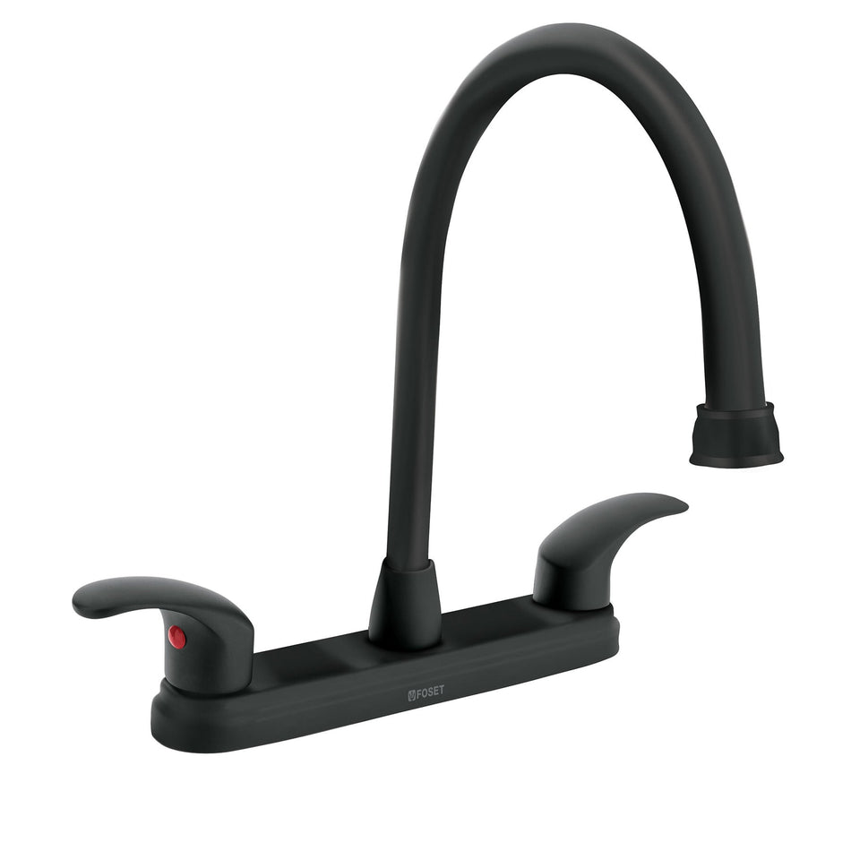 Mezcladora fregadero 8' negro, cuello largo, palanca, AQUA, 45625