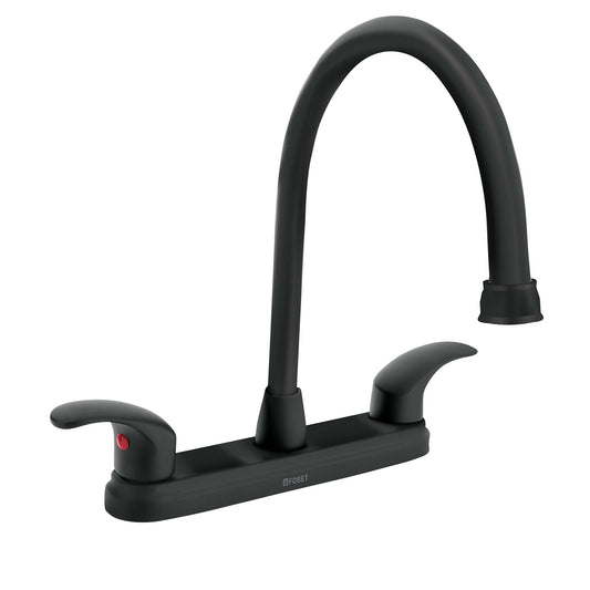 Mezcladora fregadero 8' negro, cuello largo, palanca, AQUA, 45625