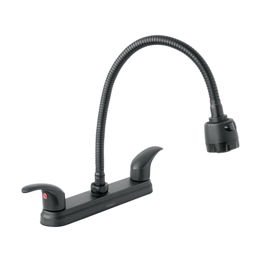 Mezcladora 8' p/fregadero, flexible, palanca, negro, Aqua, 47917