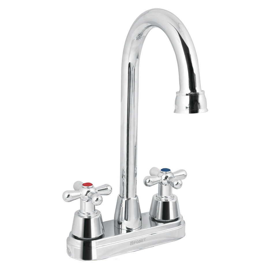 Mezcladora lavabo 4' cromo, tipo bar, cruceta, AQUA Caja con 2, 49690