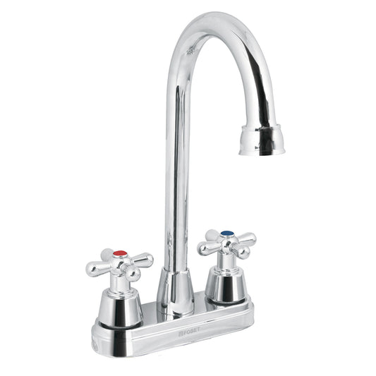 Mezcladora lavabo 4' cromo, tipo bar, cruceta, AQUA Caja con 2, 49690