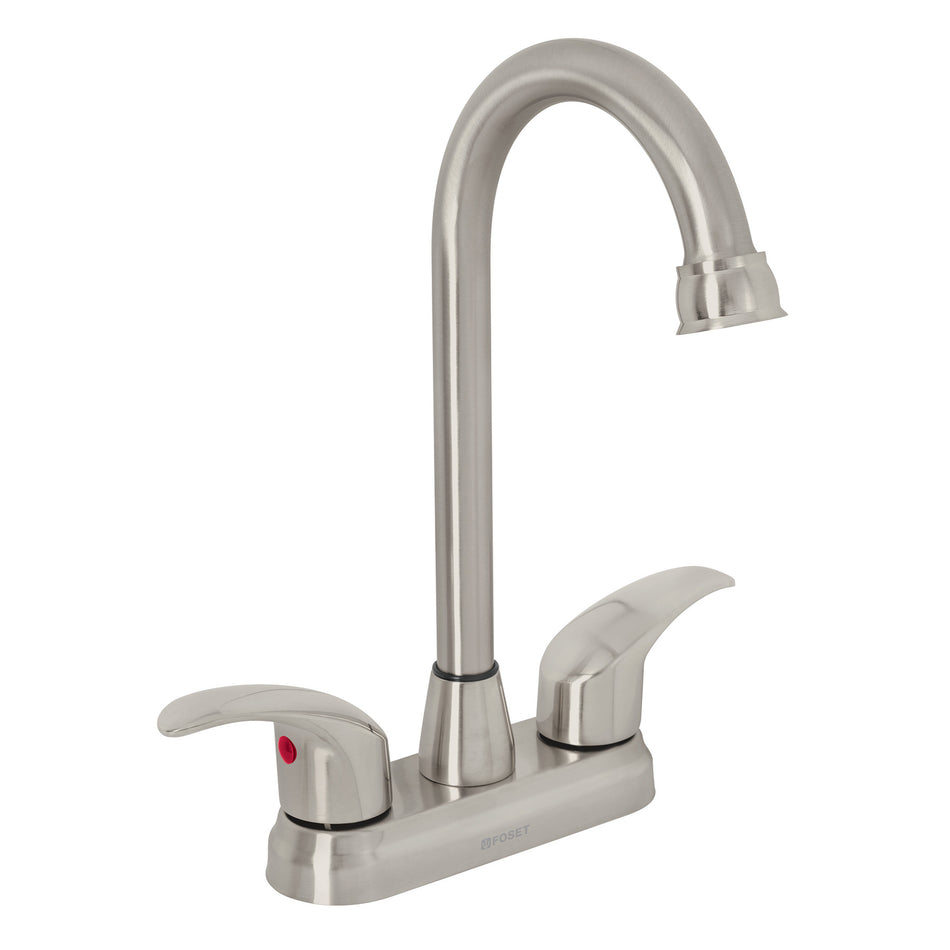 Mezcladora lavabo 4' satín, tipo bar, palanca, AQUA, 45622