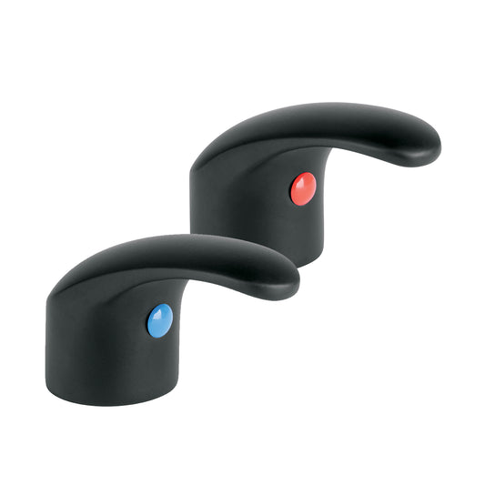 Juego manerales de palanca p/lav-fregadero,negro mate,Aqua, 45716