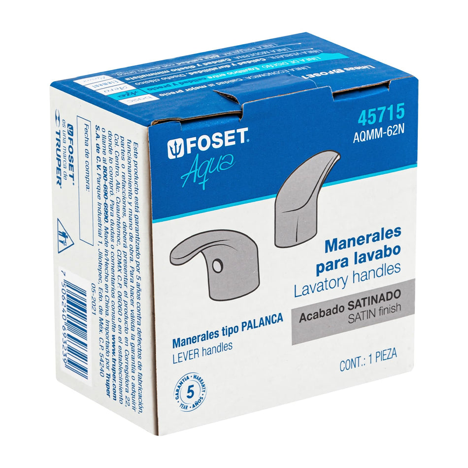 Juego de manerales tipo palanca p/lav-fregadero, satín,Aqua, 45715