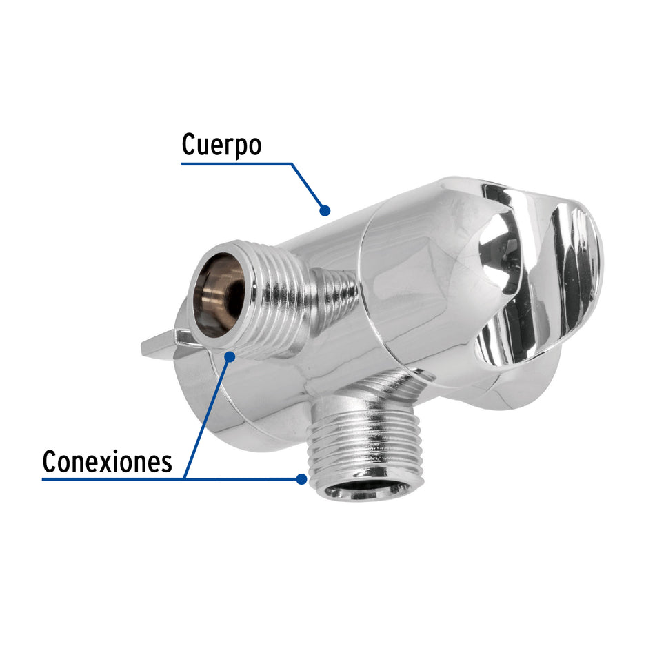 Desviador de 3 vías para brazo con soporte, cromo, Riviera, 49960