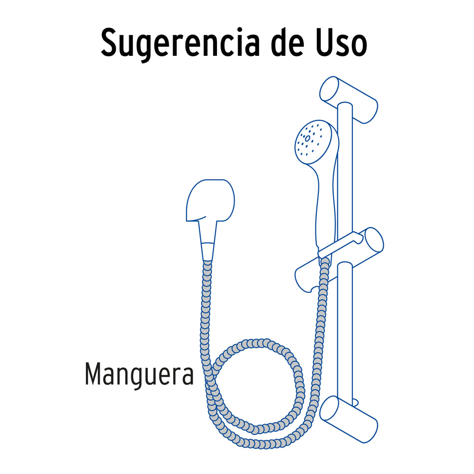 Manguera lisa para regadera, manual, cromada, Foset Riviera Caja con 2, 45096