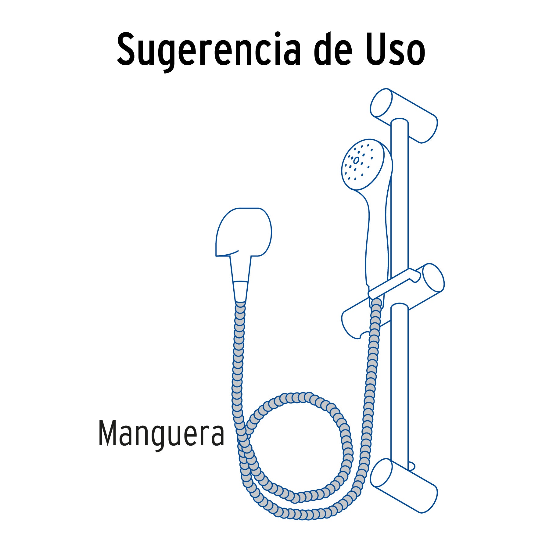 Manguera lisa para regadera, manual, satinada, Foset Element, 45097