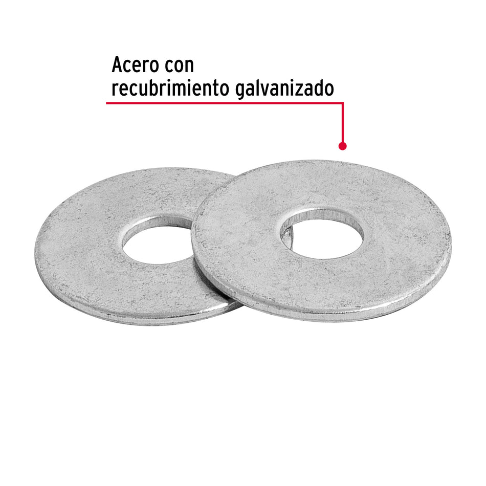 Blíster con 30 arandelas planas de 1/4', Fiero Caja con 12, 40751