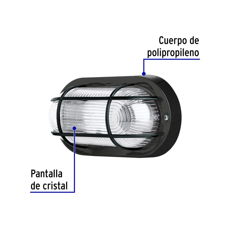Arbotante decorativo de ABS, ovalado, lámpara no incluida Caja con 2, 49864