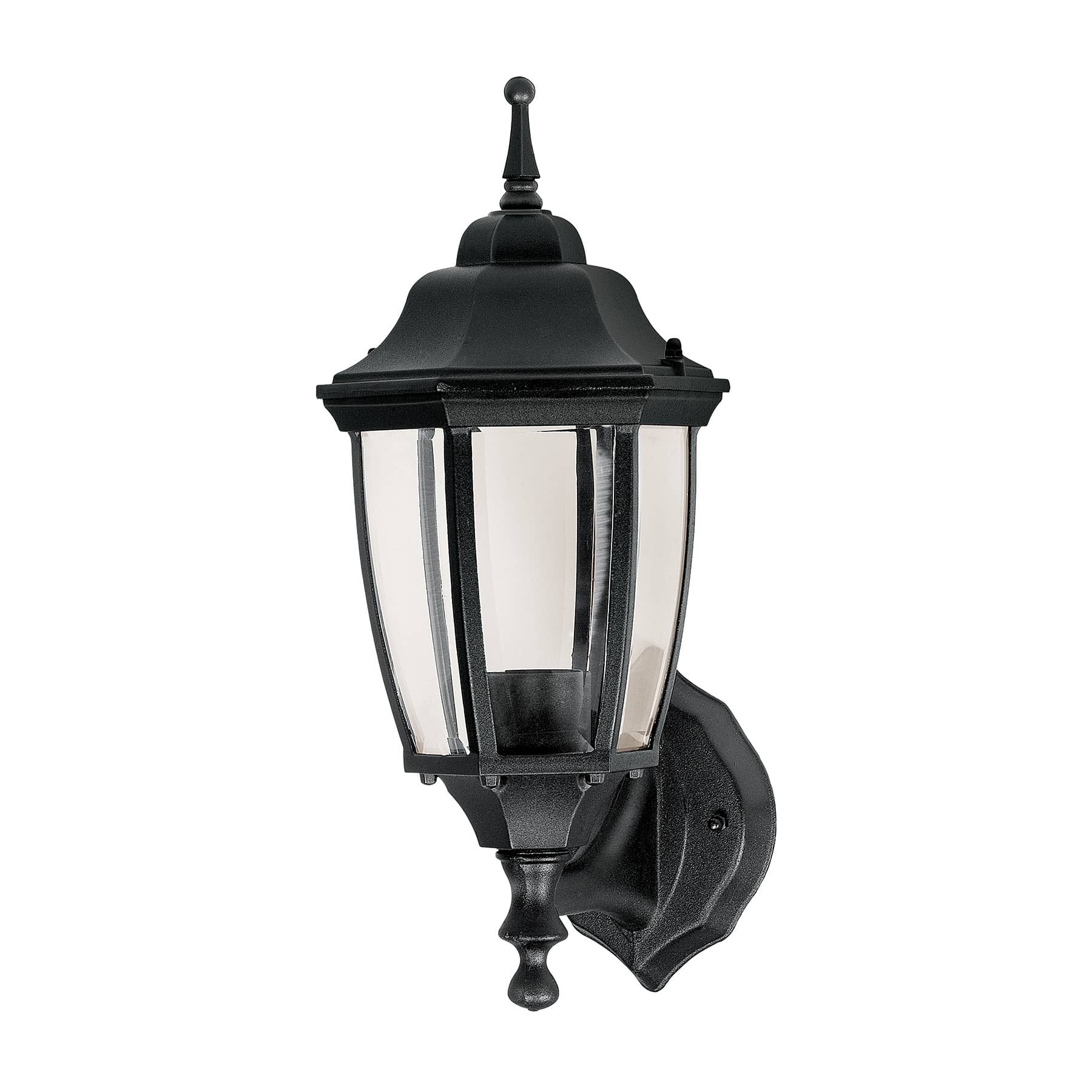 Arbotante tipo farol tradicional soportado p/exterior, negro, 47289