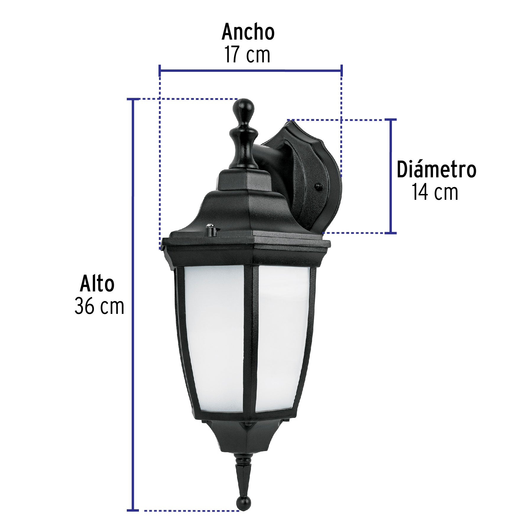 Arbotante de LED 8 W tipo farol suspendido negro, Volteck, 46342