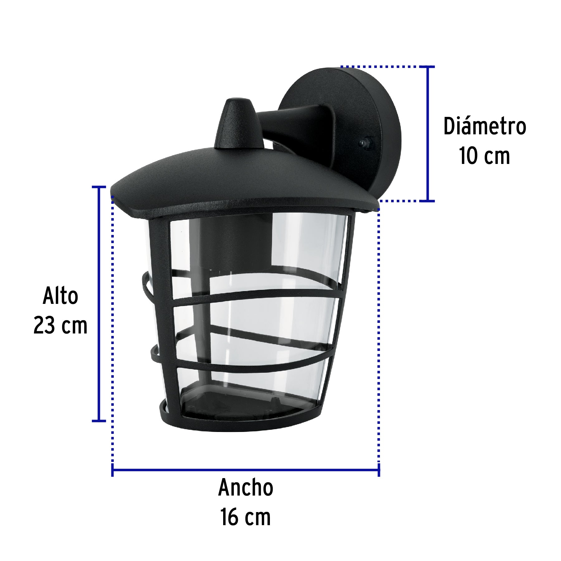 Arbotante tipo farol moderno suspendido p/exteriores, negro, 45093