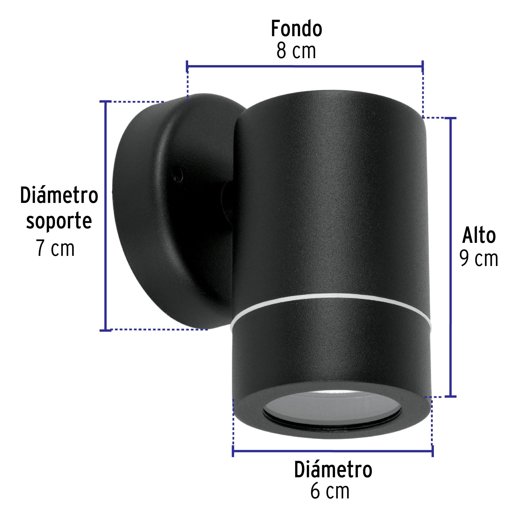 Arbotante de acento 1 spot negro, lámpara no incluida, 48143