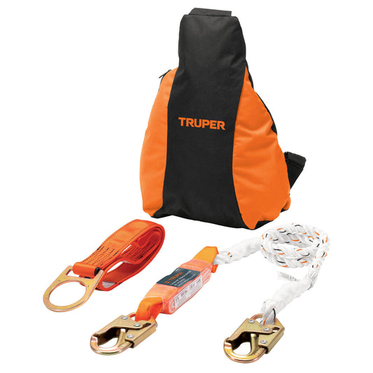 Kit contra caídas con arnés de un anillo, ANSI, Truper, 100886