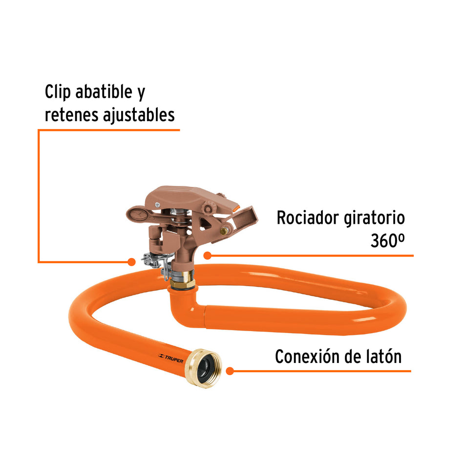 Aspersor base metálica, tipo manguera, Truper Caja con 3, 10312