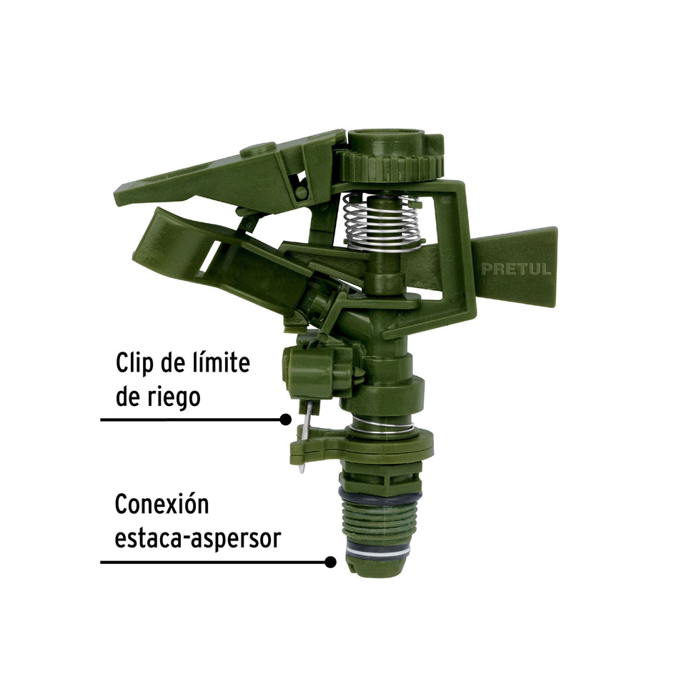 Aspersor plástico, cabeza sola, verde, Pretul Caja con 6, 20070