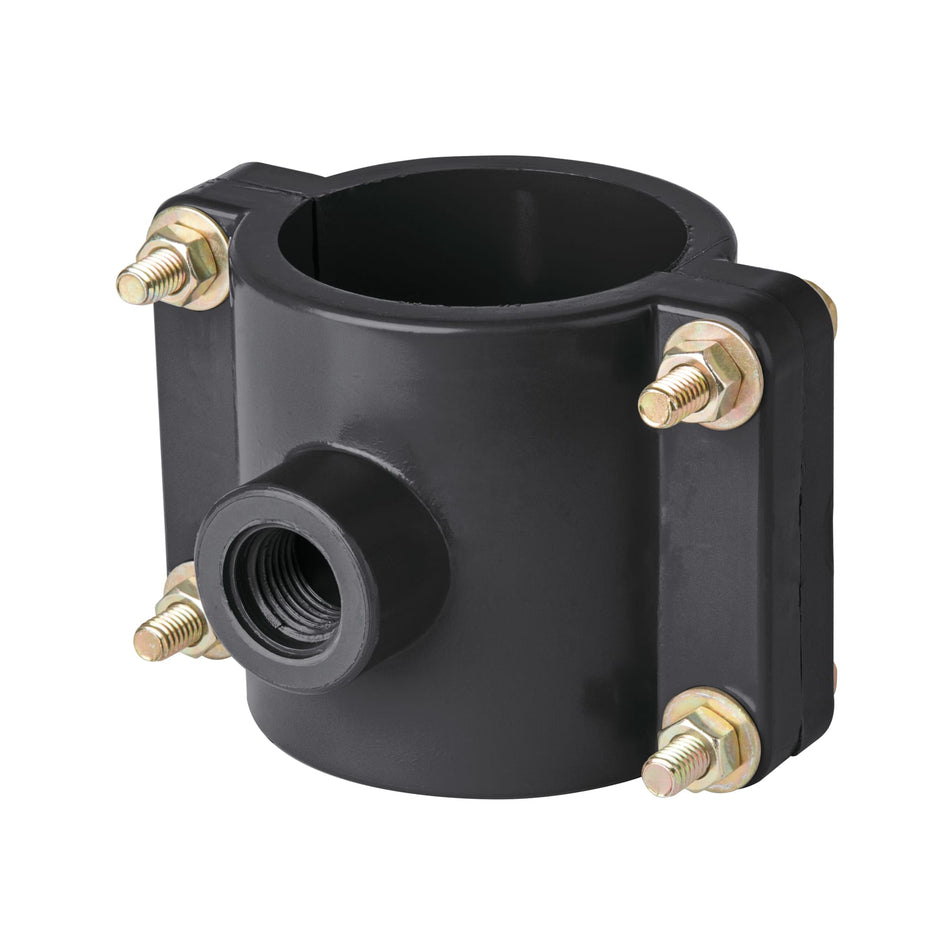 Abrazadera para toma domiciliaria PP 2-1/2' x 1/2', Foset Caja con 6, 40713