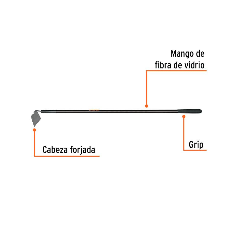 Azadón jardinero con mango fibra de vidrio 60', Truper Caja con 6, 10559