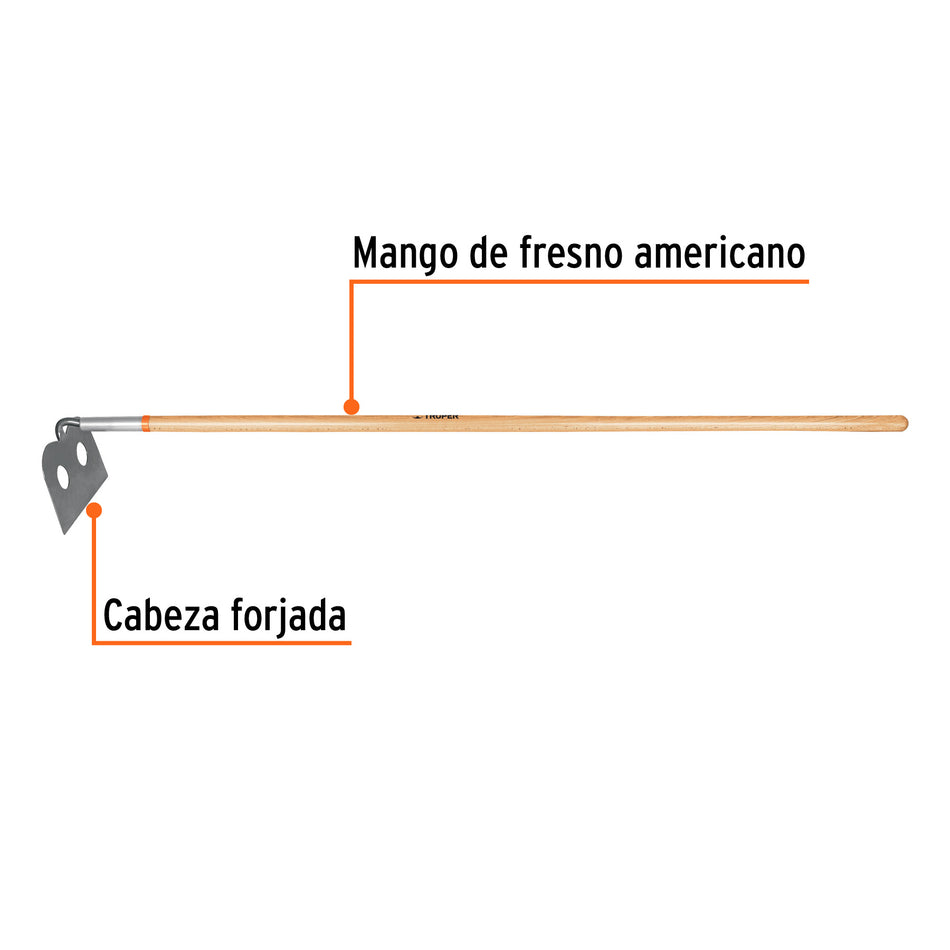 Azadón mezclero cabeza forjada, 10' de ancho, mango 60' Caja con 6, 10565