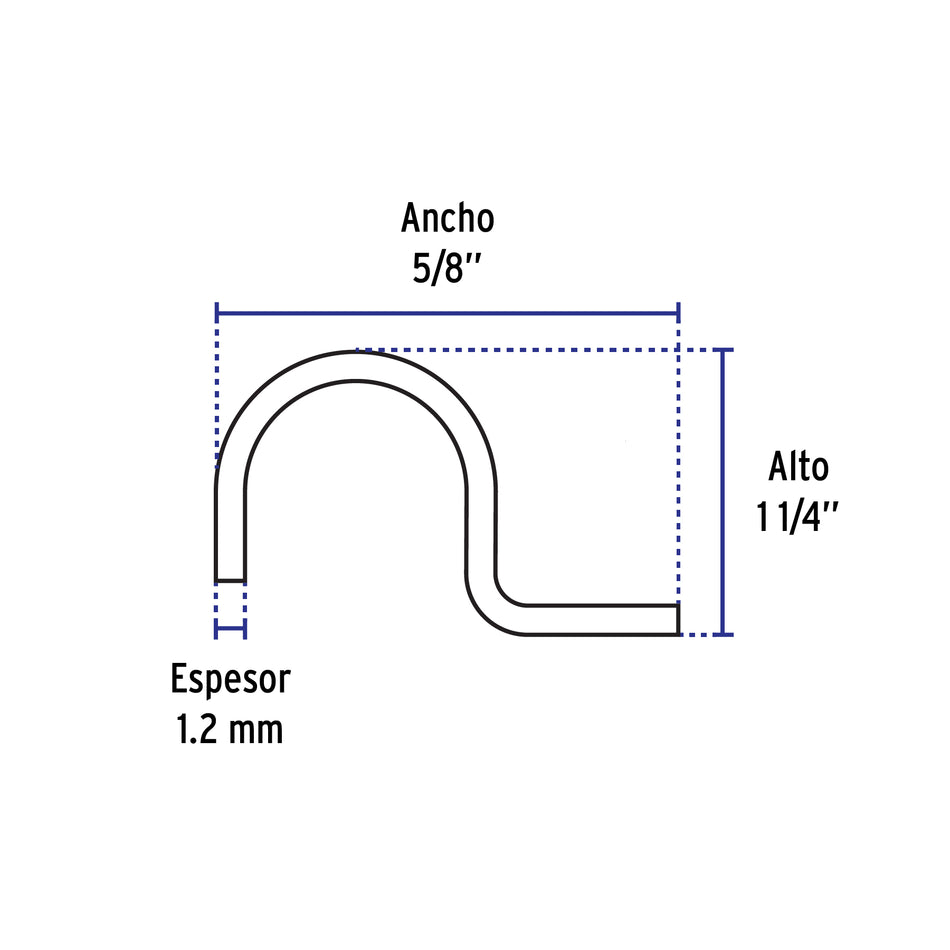 Bolsa con 5 abrazaderas 1-1/4' tipo uña para tubo, Volteck Caja con 10, 46040