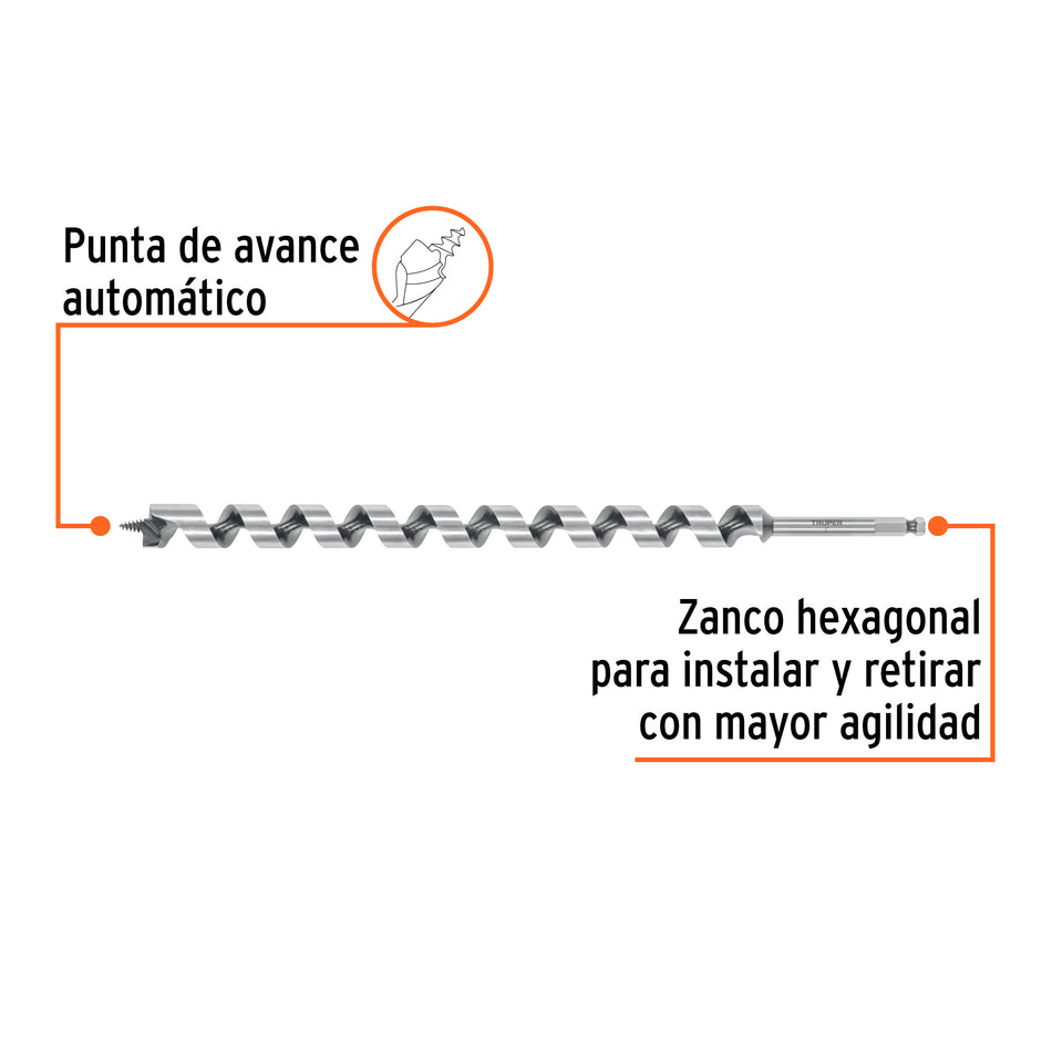 Broca auger tipo berbiquí 1' X 18', TRUPER, 104073