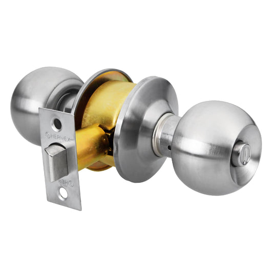Cerradura tipo esfera, cilíndrico, baño, cromo, Hermex Basic Caja con 3, 23568