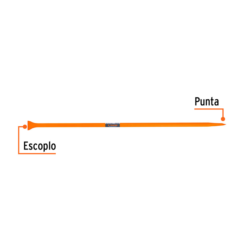 Barreta de punta de 7/8' x 125 cm, escoplo 60 mm, Truper Caja con 2, 10753