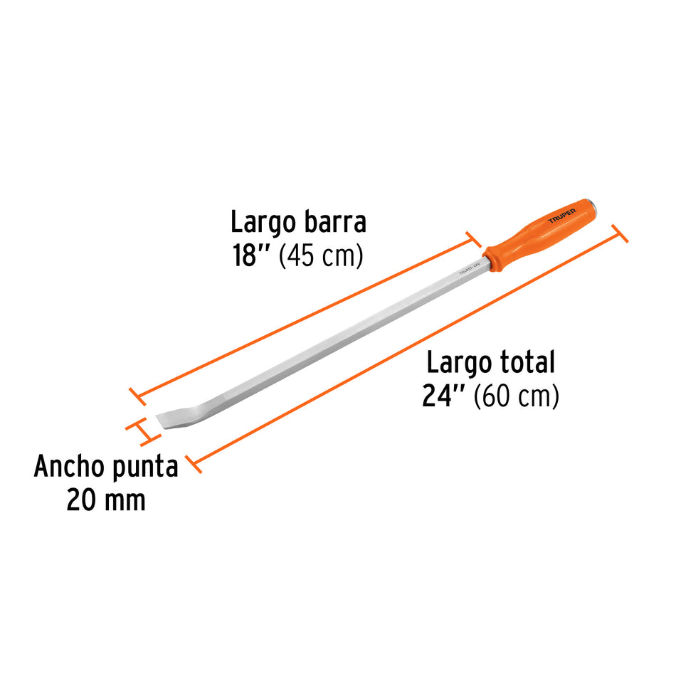 Barra de palanca de 24', Truper Caja con 2, 101061