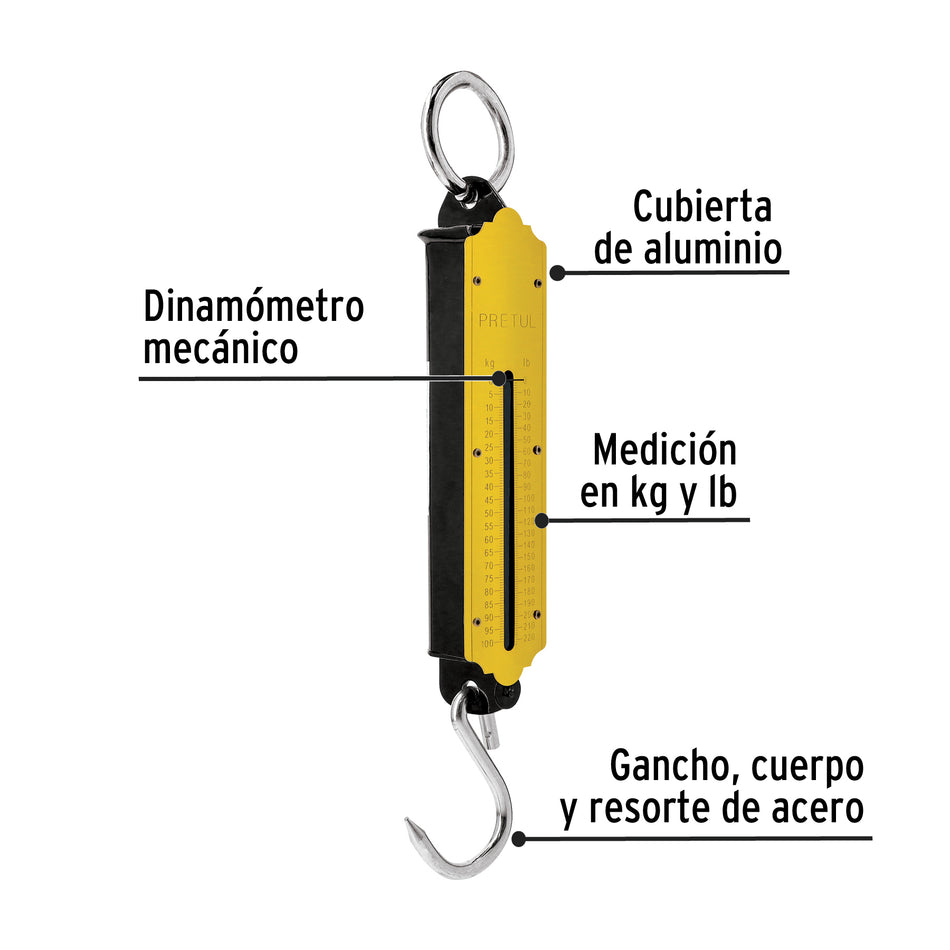 Báscula capacidad 100 kg romana de resorte, Pretul Caja con 4, 21255