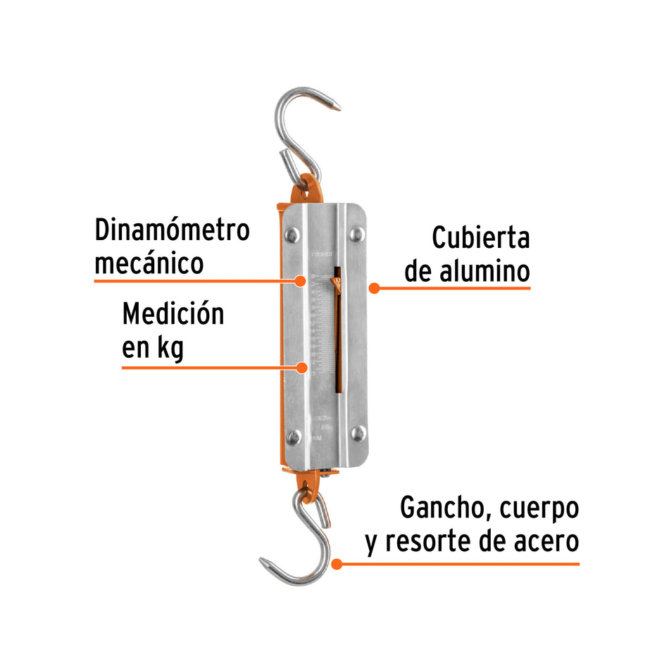 Báscula capacidad 25 kg romana de resorte, Truper Caja con 3, 13518