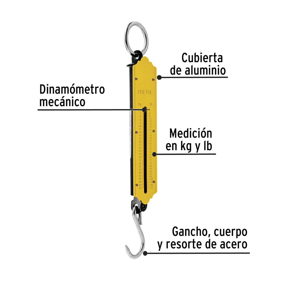 Báscula capacidad 50 kg romana de resorte, Pretul Caja con 4, 21254