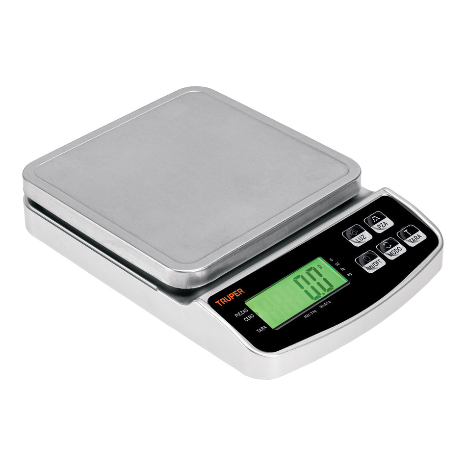 Báscula electrónica de precisión, recargable, 3 kg, Truper Caja con 2, 102317