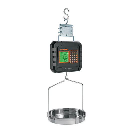 Báscula electrónica colgante, recargable, c/charola, 40 kg, 102898