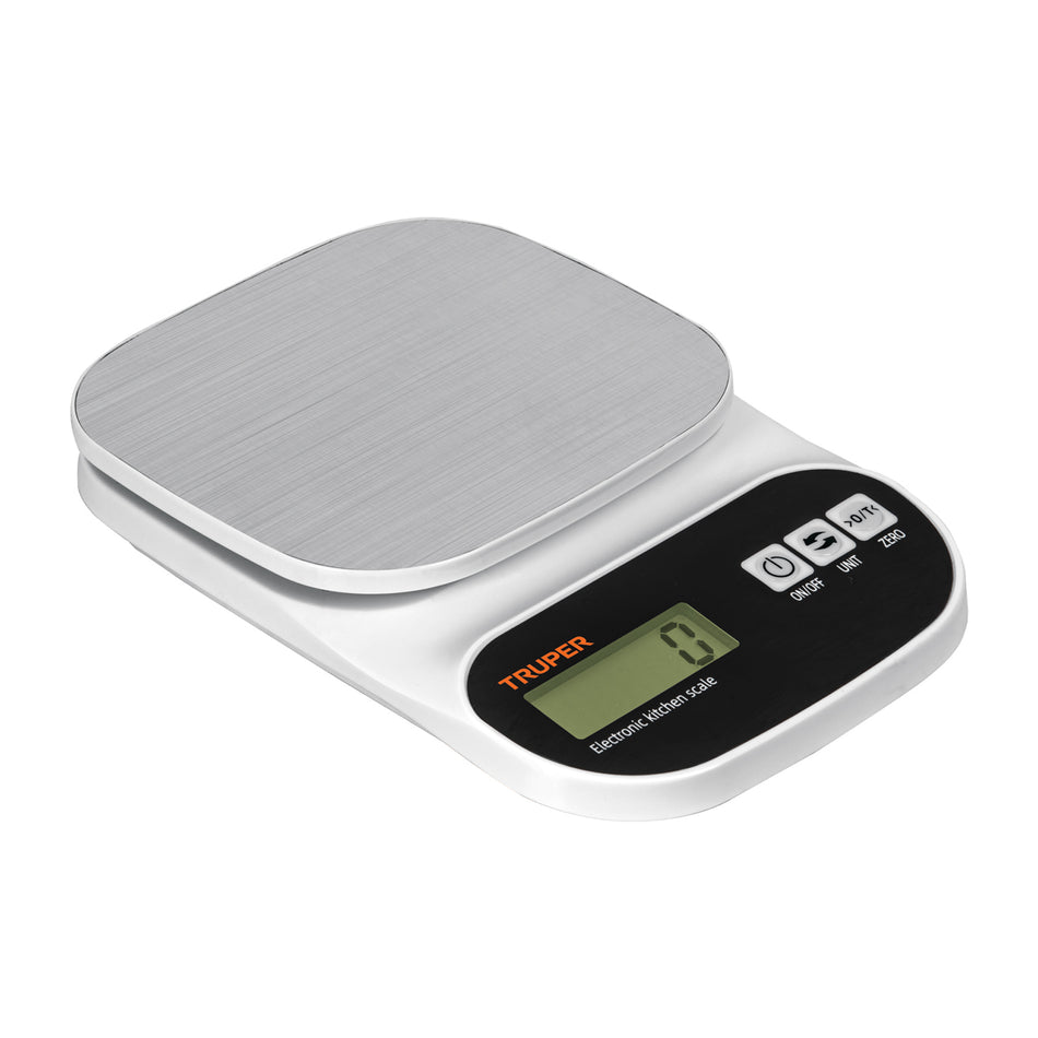 Báscula digital para cocina, plato de acero inox,5kg, Truper Caja con 2, 103116