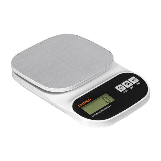 Báscula digital para cocina, plato de acero inox,5kg, Truper Caja con 2, 103116