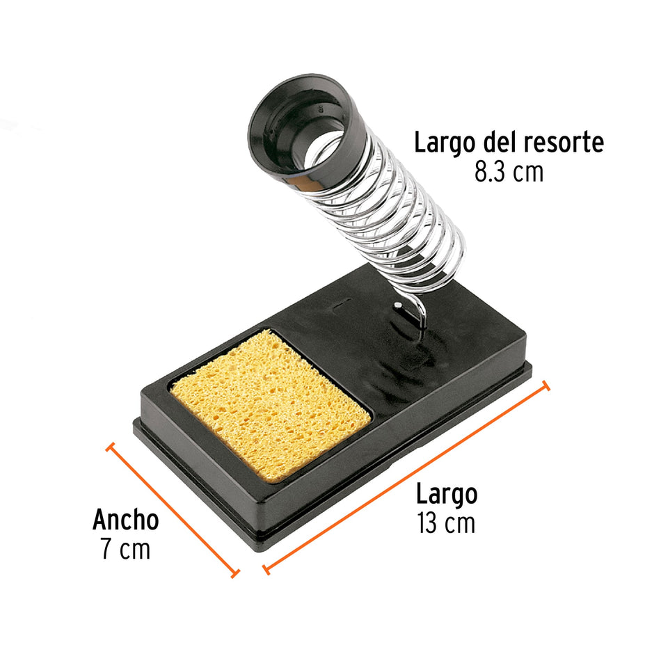 Base para cautín tipo lápiz con limpiador de esponja, Truper Caja con 3, 17556
