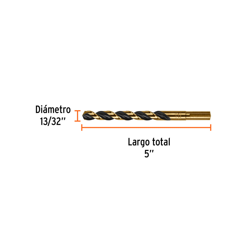 Broca HSS 13/32' Trugold para metal, Truper Expert Caja con 5, 11154