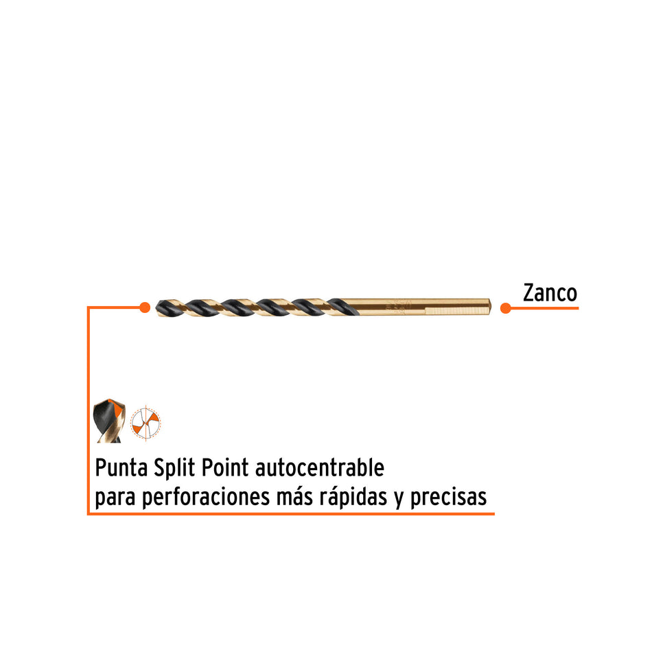 Broca HSS 3/16' Trugold para metal en blíster, Expert Caja con 10, 12744