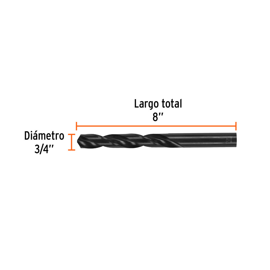 Broca HSS 3/4' Trublack para metal, Truper, 15393