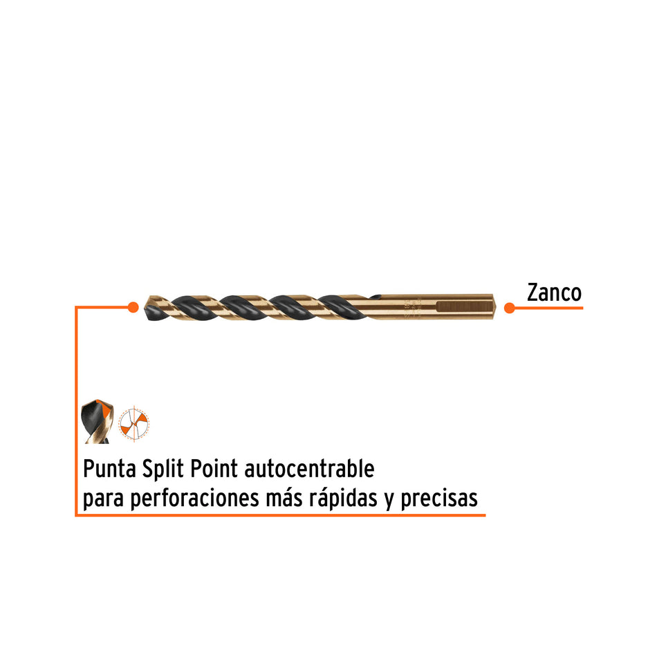 Broca HSS 3/8' Trugold para metal en blíster, Expert Caja con 5, 12748