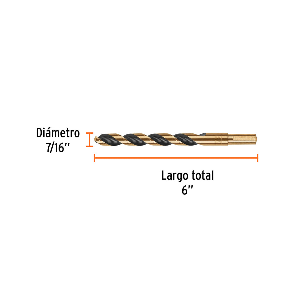 Broca HSS 7/16' Trugold para metal, Truper Expert Caja con 5, 11158