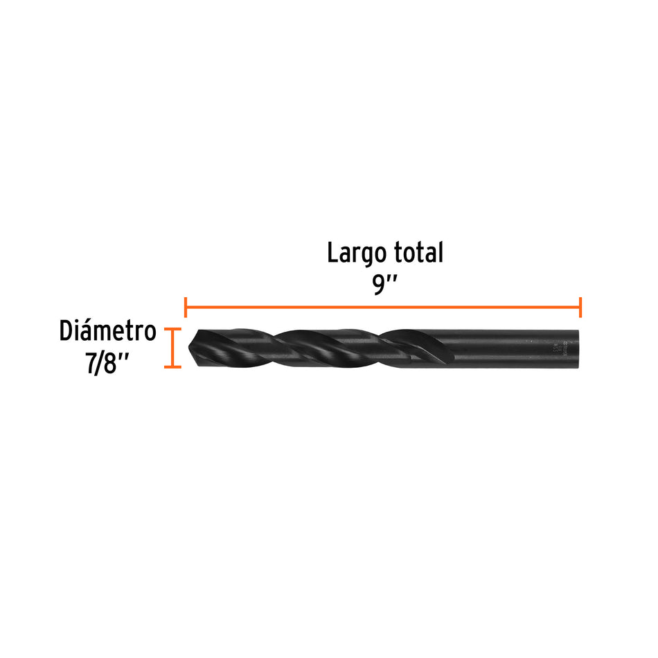 Broca HSS 7/8' Trublack para metal, Truper, 15394