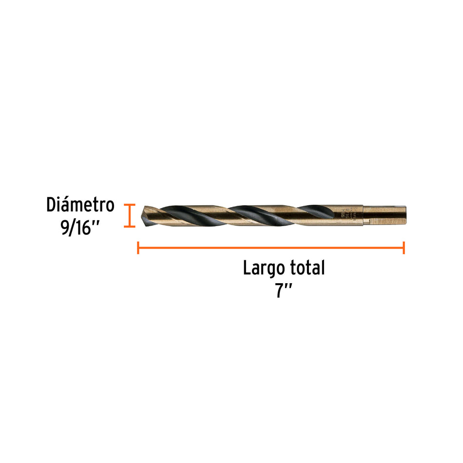 Broca HSS 9/16' Trugold para metal, Truper Expert, 11168