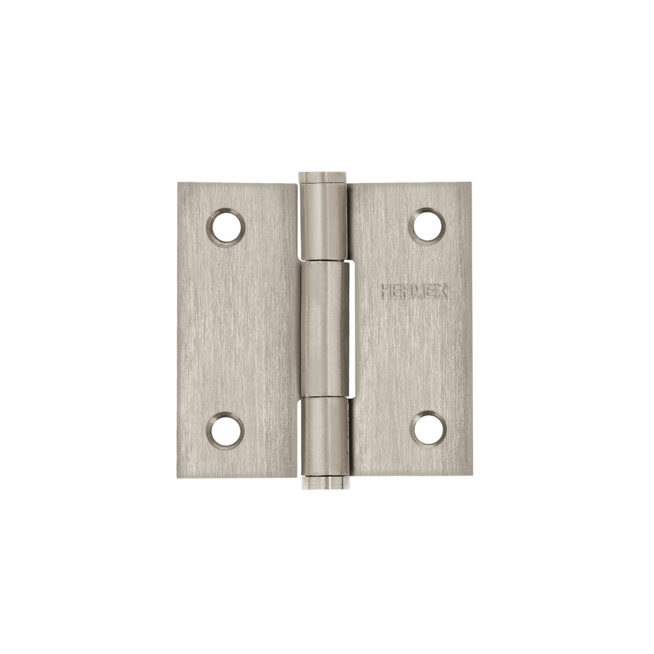 Bisagra cuadrada 2' acero inox, cabeza plana, Hermex Caja con 10, 43225