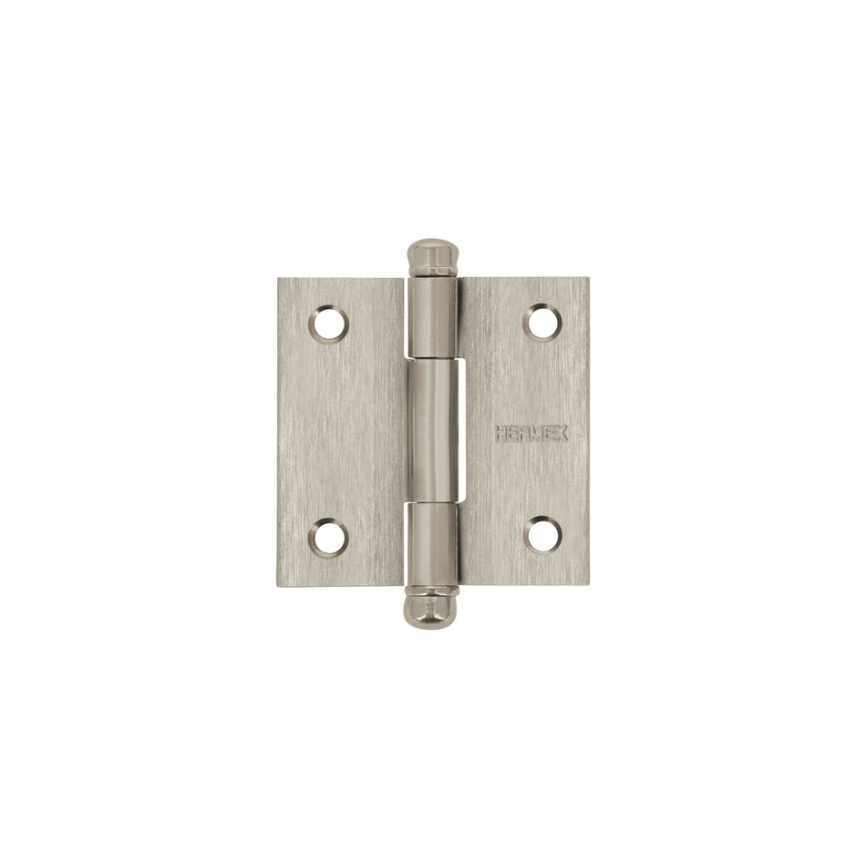 Bisagra cuadrada 2' acero inox, cabeza redonda, Hermex Caja con 10, 43220