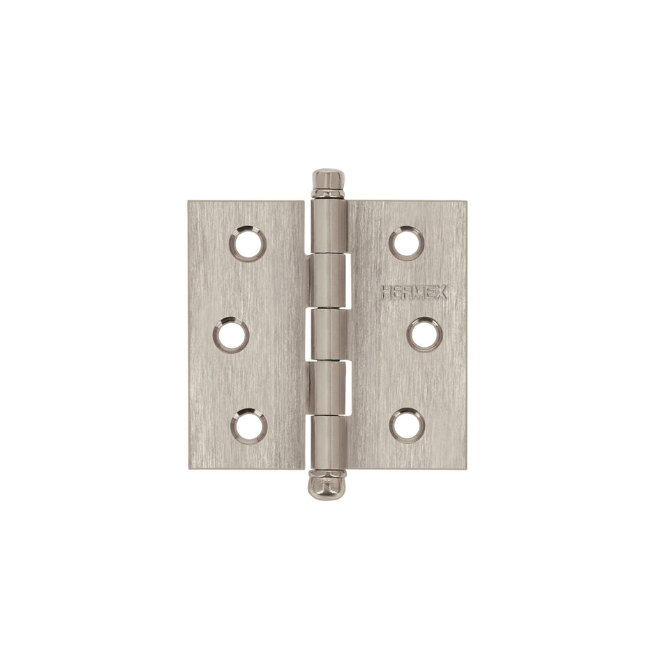 Bisagra cuadrada 2-1/2' acero inox, cabeza redonda, Hermex Caja con 10, 43221