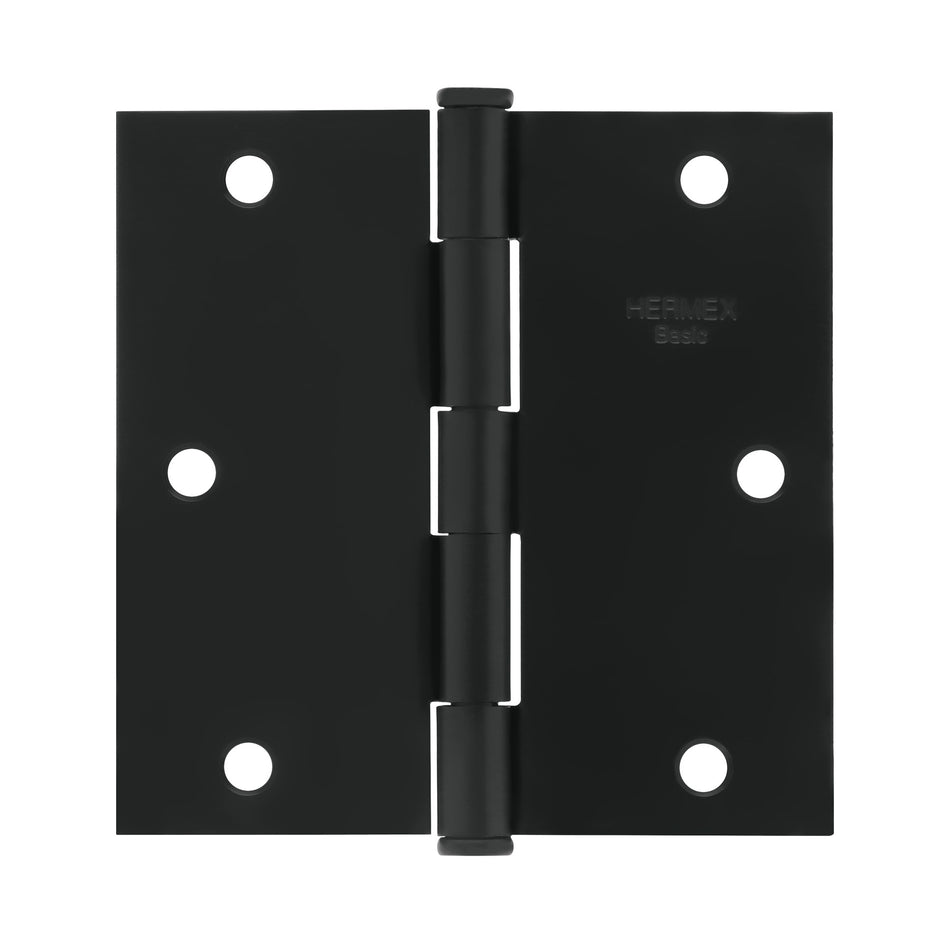 Bisagra cuadrada 3-1/2', negro mate, cabeza plana, Basic Caja con 10, 27135