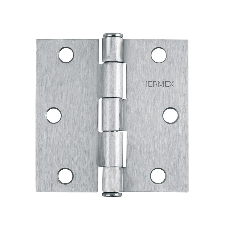 Bisagra cuadrada 4', satinado, cabeza plana, Hermex Caja con 10, 43263